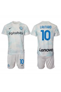 Inter Milan Lautaro Martinez #10 Babyklær Borte Fotballdrakt til barn 2022-23 Korte ermer (+ Korte bukser)